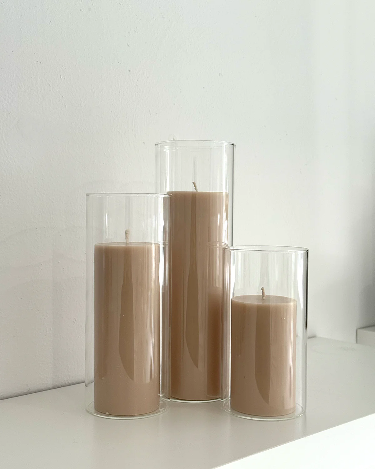 Pillars in Glass Vase Trio