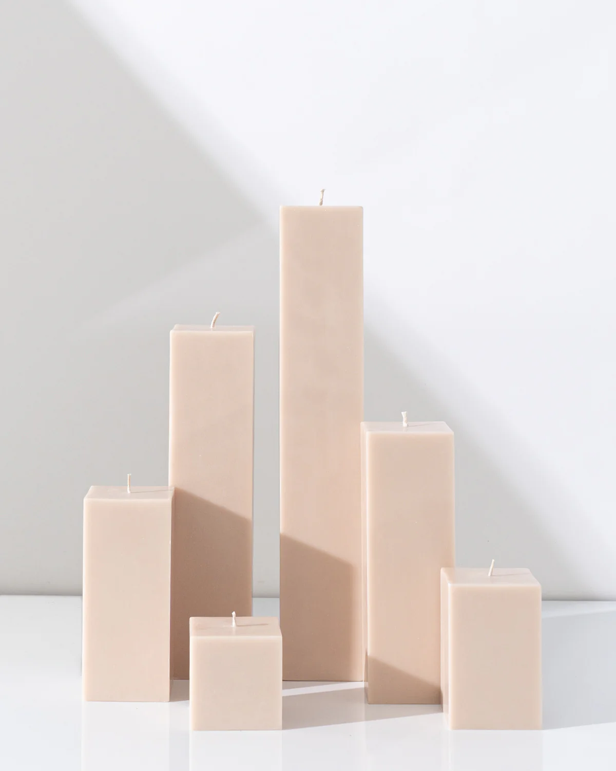 Sand Square Pillar Candles XXL